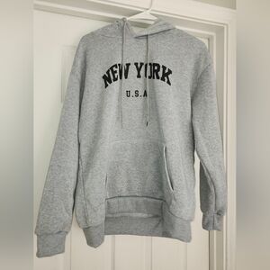 NWOT Women's Grey New York Hoodie L
